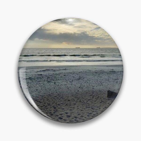 Item preview, Serene ocean landscape with dramatic skies - shades of blue, silver and gold.  designed and sold by LizziesSpace.