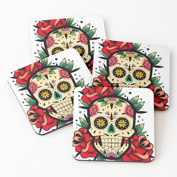 Item preview, Sugar Skull With Roses Art Collection designed and sold by JTS STORE.