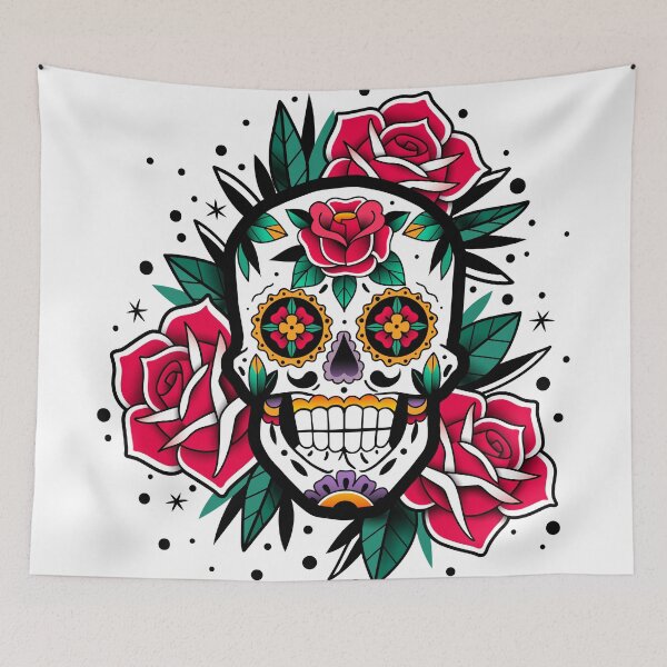 Item preview, Sugar Skull With Roses Art Collection designed and sold by JTS STORE.