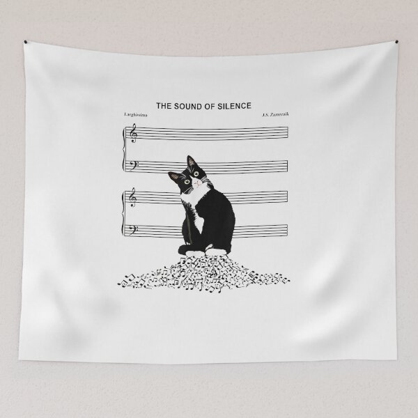 Item preview, The Sound Of Silence Music and Cats Lover designed and sold by joandinkelSH.
