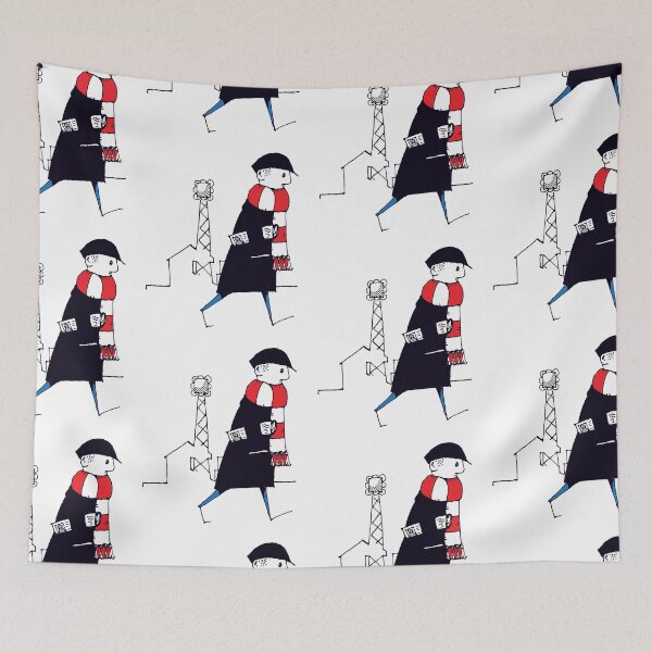 Item preview, Fklat Cap Fan, Red and White Scarf, Illustrated Tribute designed and sold by FoleyPottery.