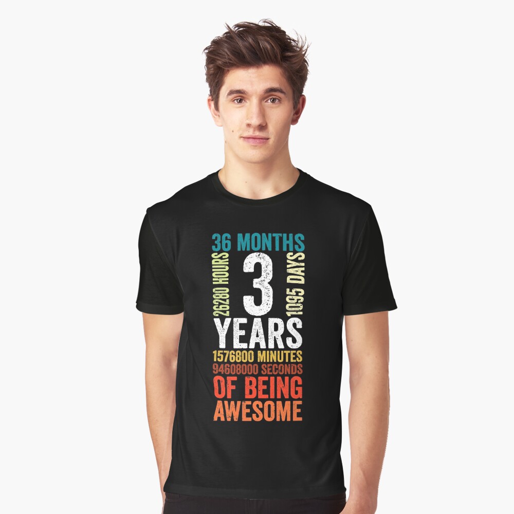 3 Years Old 3rd Birthday Vintage Retro T Shirt 36 Months 3 Years Old 3rd Birthday Vintage Retro T Shirt 36 Months