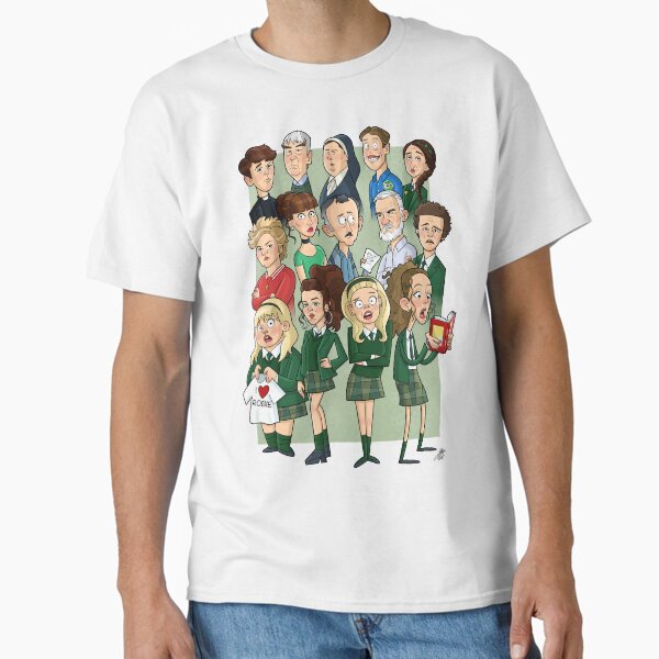 Vista previa del artículo con la obra «Derry Girls», diseñado y vendido por JamieBCartoons.