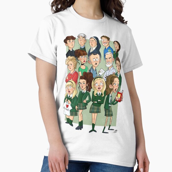Vista previa del artículo con la obra «Derry Girls», diseñado y vendido por JamieBCartoons.