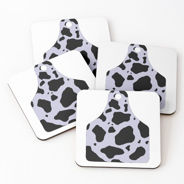 Item preview, Cowgirl Purple Cowprint Cattle Livestock Tag designed and sold by ARS Design.
