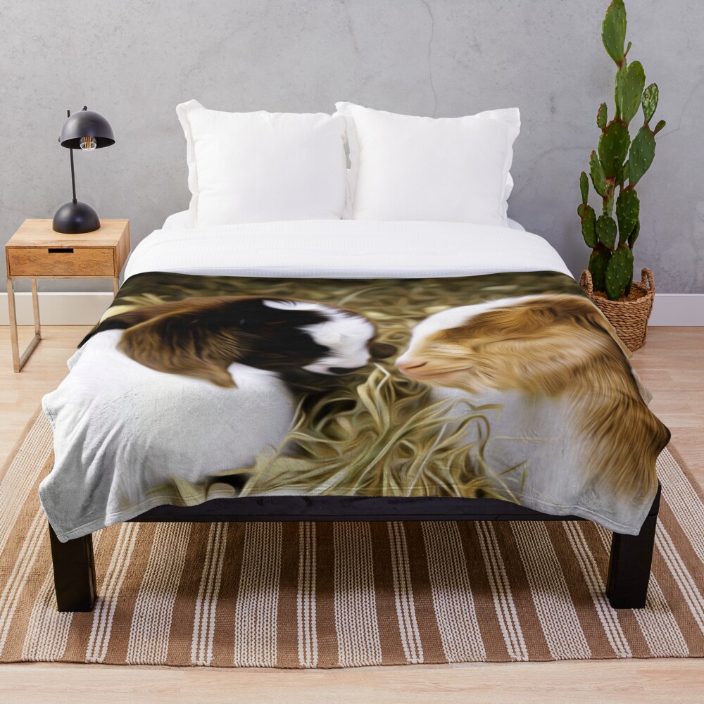 "Baby goat sleep" Throw Blanket by cycynms Redbubble