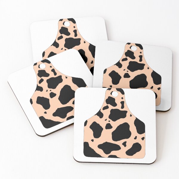 Item preview, Cowgirl Orange Cowprint Cattle Livestock Tag designed and sold by ARS Design.