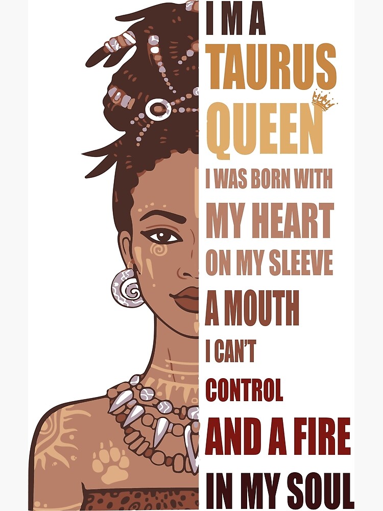 I m A Taurus Queen Black Proud African Womens May Birthday Gift Zodiac Greeting Card