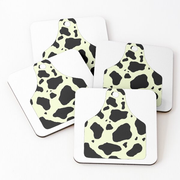 Item preview, Cowgirl Yellow Cowprint Cattle Livestock Tag designed and sold by ARS Design.