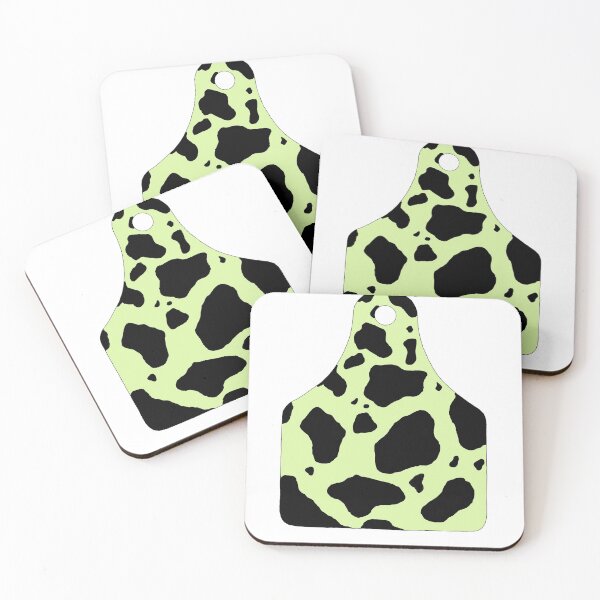 Item preview, Cowgirl Green Cowprint Cattle Livestock Tag designed and sold by ARS Design.