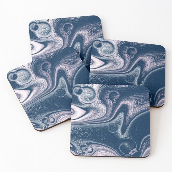 Item preview, Navy blue blush pink agate liquid marble fluid artwork designed and sold by CynthiaGraphics.