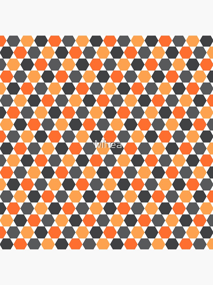 Thumbnail 3 of 3, Throw Pillow, Orange and gray hexagon pattern designed and sold by Mhea.