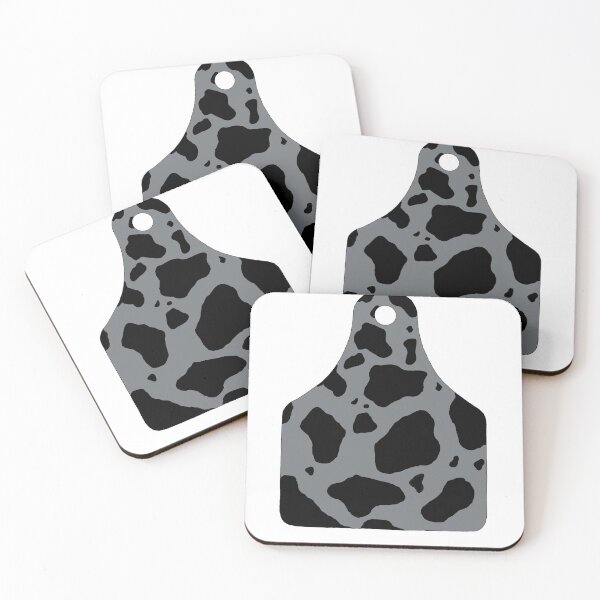 Item preview, Cowgirl Gray Cowprint Cattle Livestock Tag designed and sold by ARS Design.