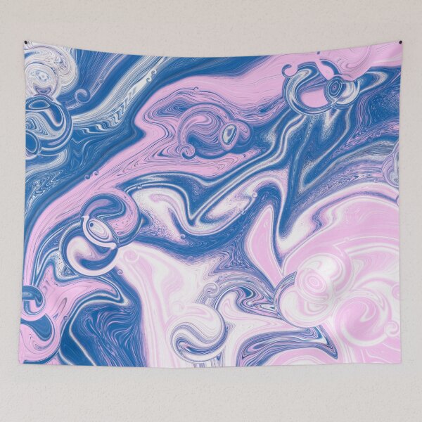 Item preview, Blue pink agate liquid marble texture fluid artwork designed and sold by CynthiaGraphics.