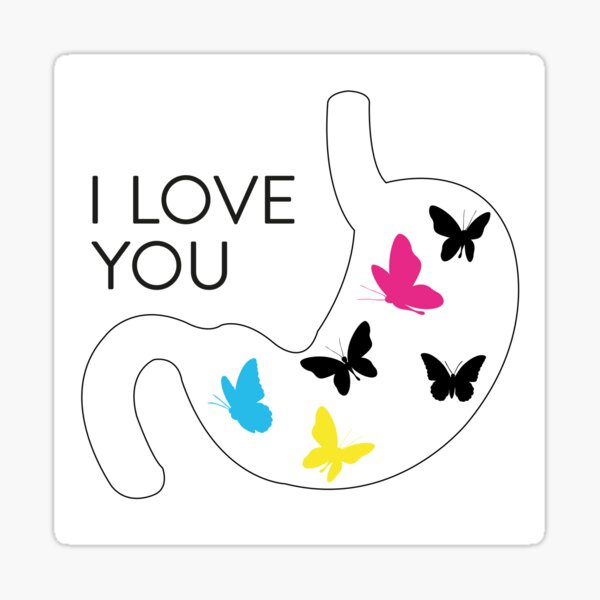 "Butterflies in the stomach" Sticker for Sale by maldro Redbubble