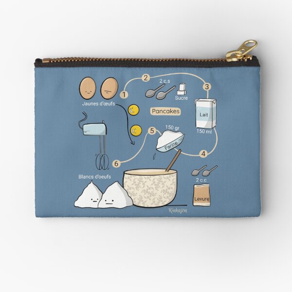 Kinkajou - Pancakes Recipe Zipper Pouch