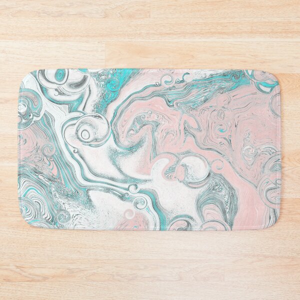 Item preview, Turquoise pink agate liquid marble texture fluid artwork designed and sold by CynthiaGraphics.