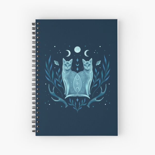 Symmetrical Two Cats Spiral Notebook