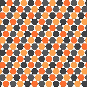 Artwork thumbnail, Orange and gray hexagon pattern by Mhea