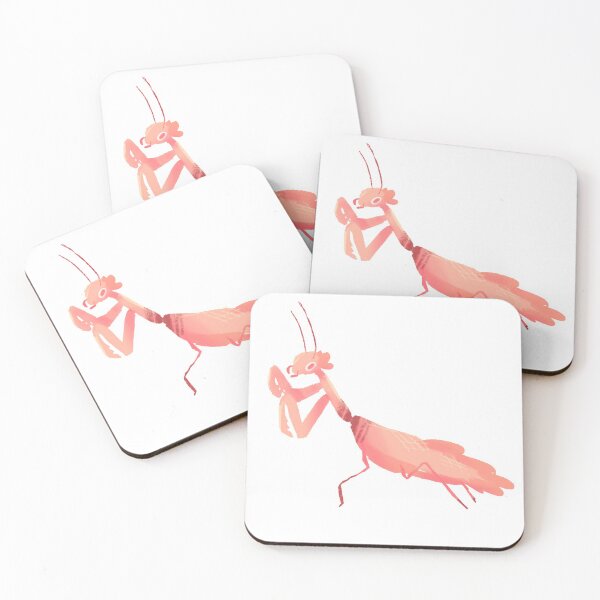 Item preview, cute pink praying mantis designed and sold by HibiscusHeron.