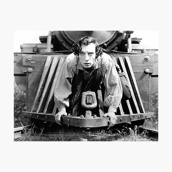 Buster Keaton in The General. Classic comedy silent movie film image. Photographic Print