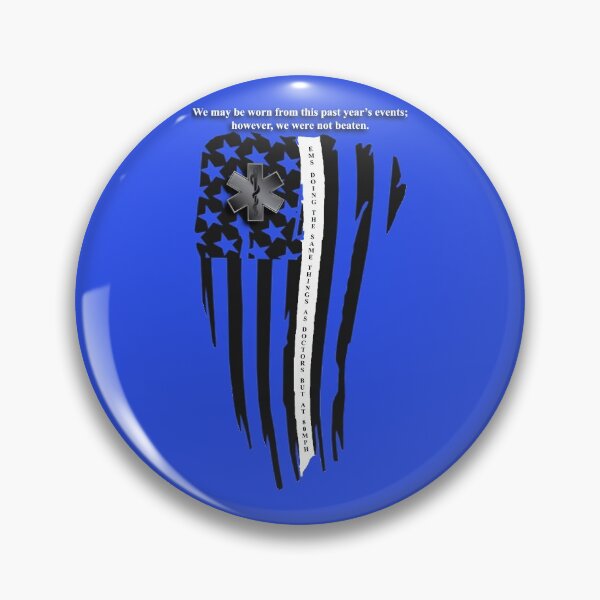 Item preview, Worn Thin White Line - EMS Flag designed and sold by DonaldsGraphics.