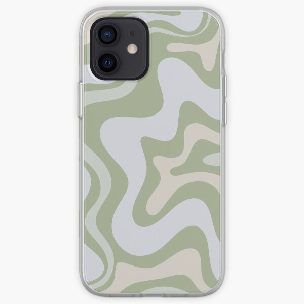 Liquid Swirl Contemporary Abstract In Light Sage Green Grey Almond Iphone Case Cover By Kierkegaard Redbubble