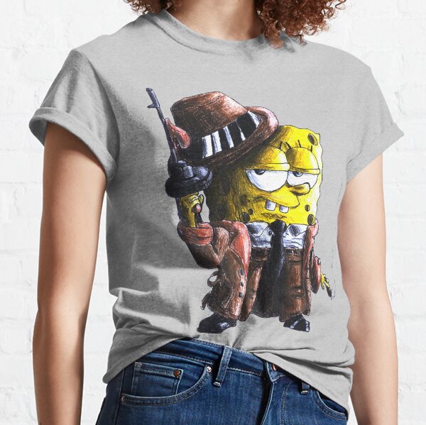 gangster spongebob with gun Classic T-Shirt