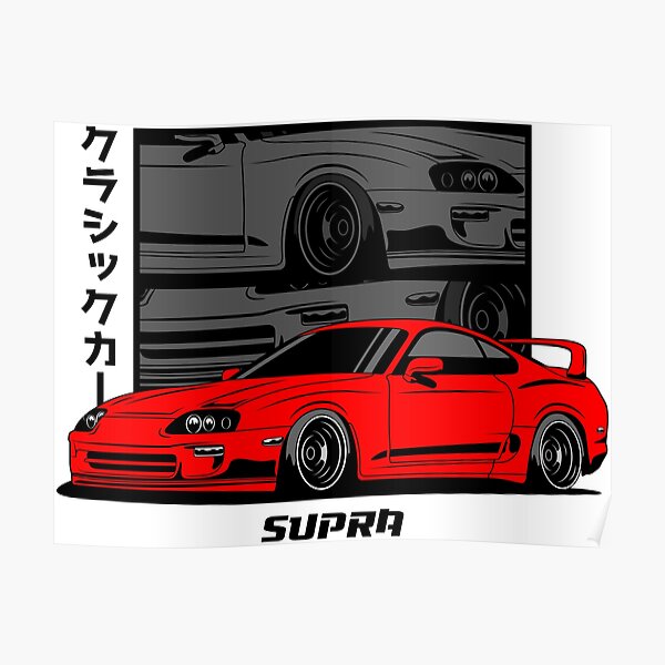 Red Supra JDM Poster