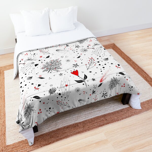 tulip floral print pattern stars flowers graphic arts Comforter