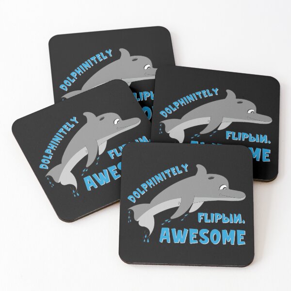Item preview, Dolphinitely Flippin' Awesome Funny Dolphin Pun designed and sold by OmmeDesigns.