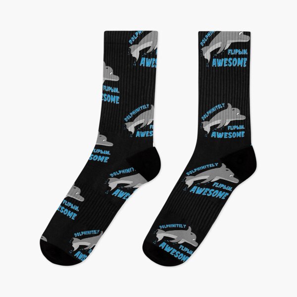 Item preview, Dolphinitely Flippin' Awesome Funny Dolphin Pun designed and sold by OmmeDesigns.