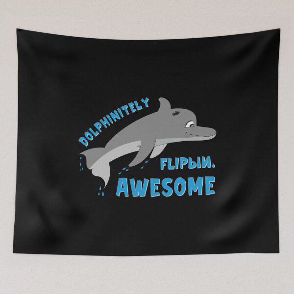 Item preview, Dolphinitely Flippin' Awesome Funny Dolphin Pun designed and sold by OmmeDesigns.