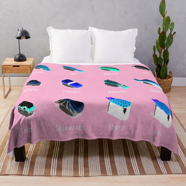 Item preview, Blue and Green Sushi Assortment on Pink Gift Chef Foodie designed and sold by AlteredAtelier.