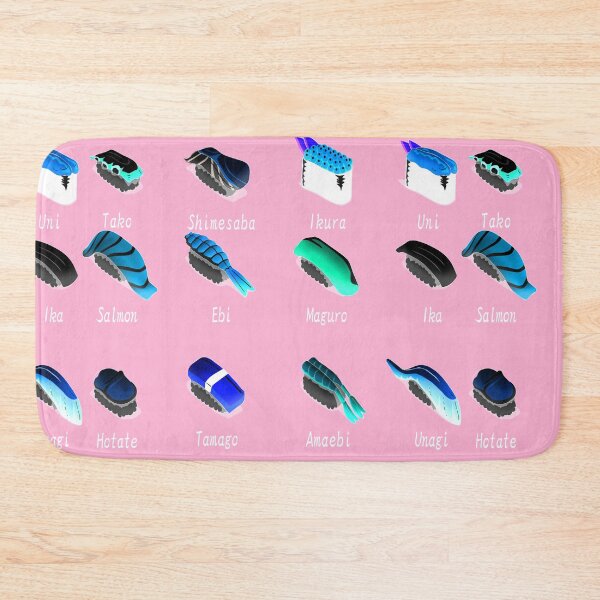 Item preview, Blue and Green Sushi Assortment on Pink Gift Chef Foodie designed and sold by AlteredAtelier.