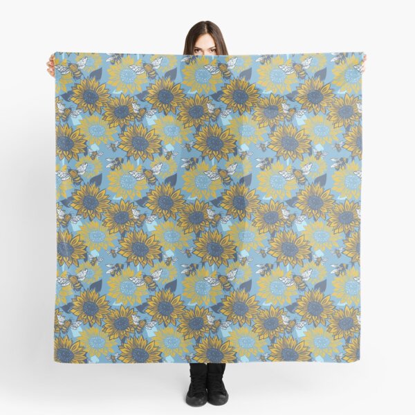 Sunflowers and Busy Bees Scarf