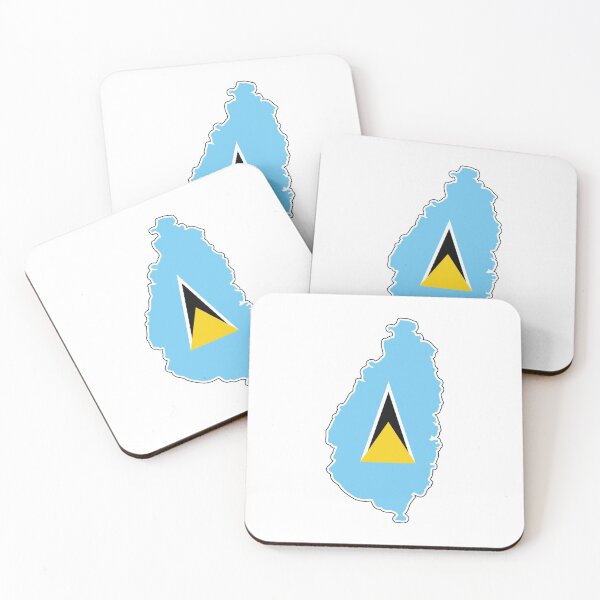 Item preview, St Lucia National Flag Clipped into Map of St Lucia designed and sold by IdentiTee Studios.