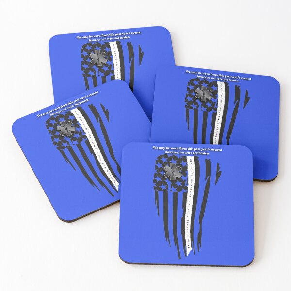 Item preview, Worn Thin White Line - EMS Flag designed and sold by DonaldsGraphics.