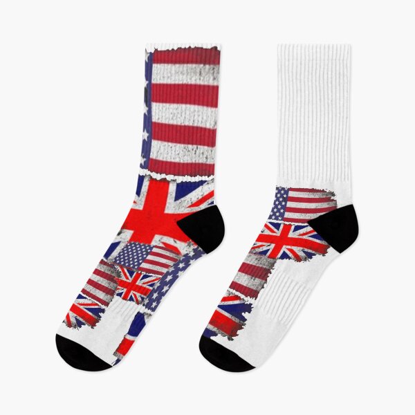 Item preview,  DISTRESSED ENGLISH-AMERICAN FLAGS ABSTRACT WHITE ART designed and sold by sharlesart.