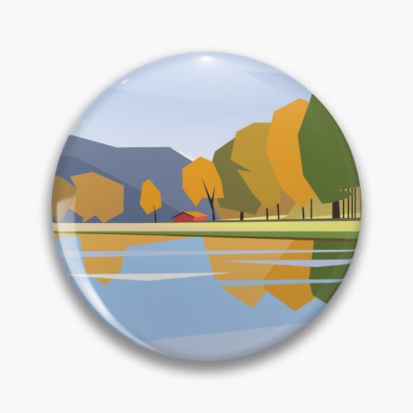 Item preview, Framed autumn wall art. lake landscape print. Minimal lake art designed and sold by PicForHome.