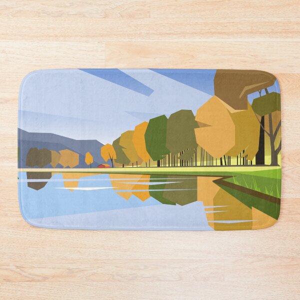Item preview, Framed autumn wall art. lake landscape print. Minimal lake art designed and sold by PicForHome.