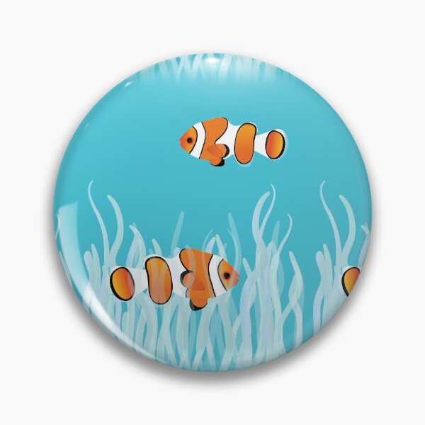 Item preview, Two clown fishes swimming between sea anemones designed and sold by Bwiselizzy.