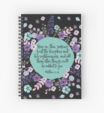 MATTHEW 6:33 (Lila Blumen) Spiralblock