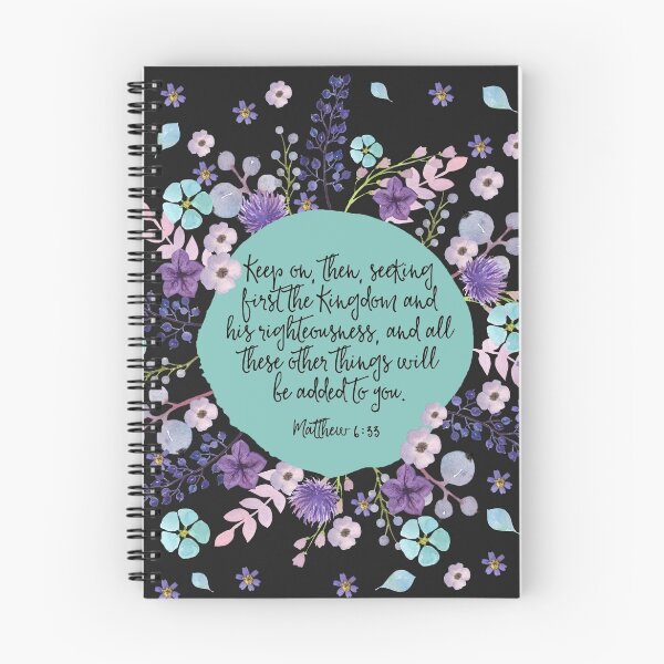Artikelvorschau, MATTHEW 6:33 (Lila Blumen) entworfen und verkauft von Paper Bee Gift Shop.