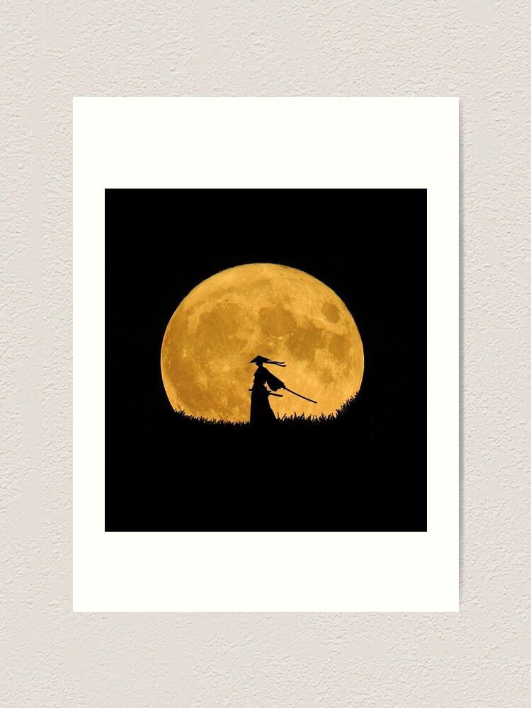 Samurai Silhouetted By the Moon