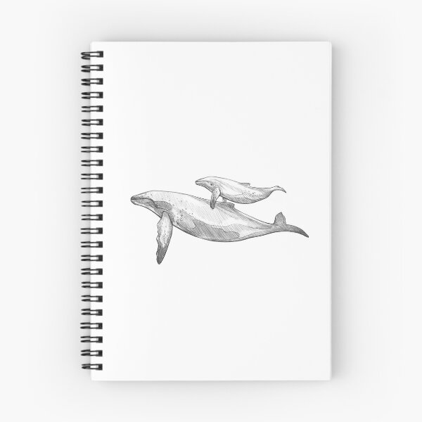 Item preview, Blue Whale - Art Illustration - Monochromatic Pencil Line Sketch - Drawing by MadliArt designed and sold by MadliArt.