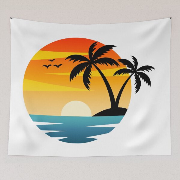 Item preview, Summer Beach Sunset and Palm Trees designed and sold by mrhighsky.