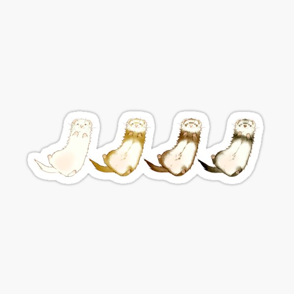 4 colors ferrets Sticker
