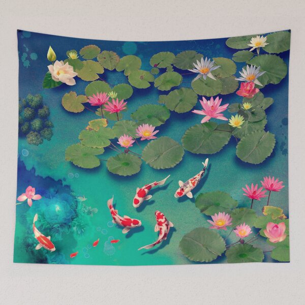 Item preview, Water Lilies and Koi Fishes designed and sold by Eva Nev.