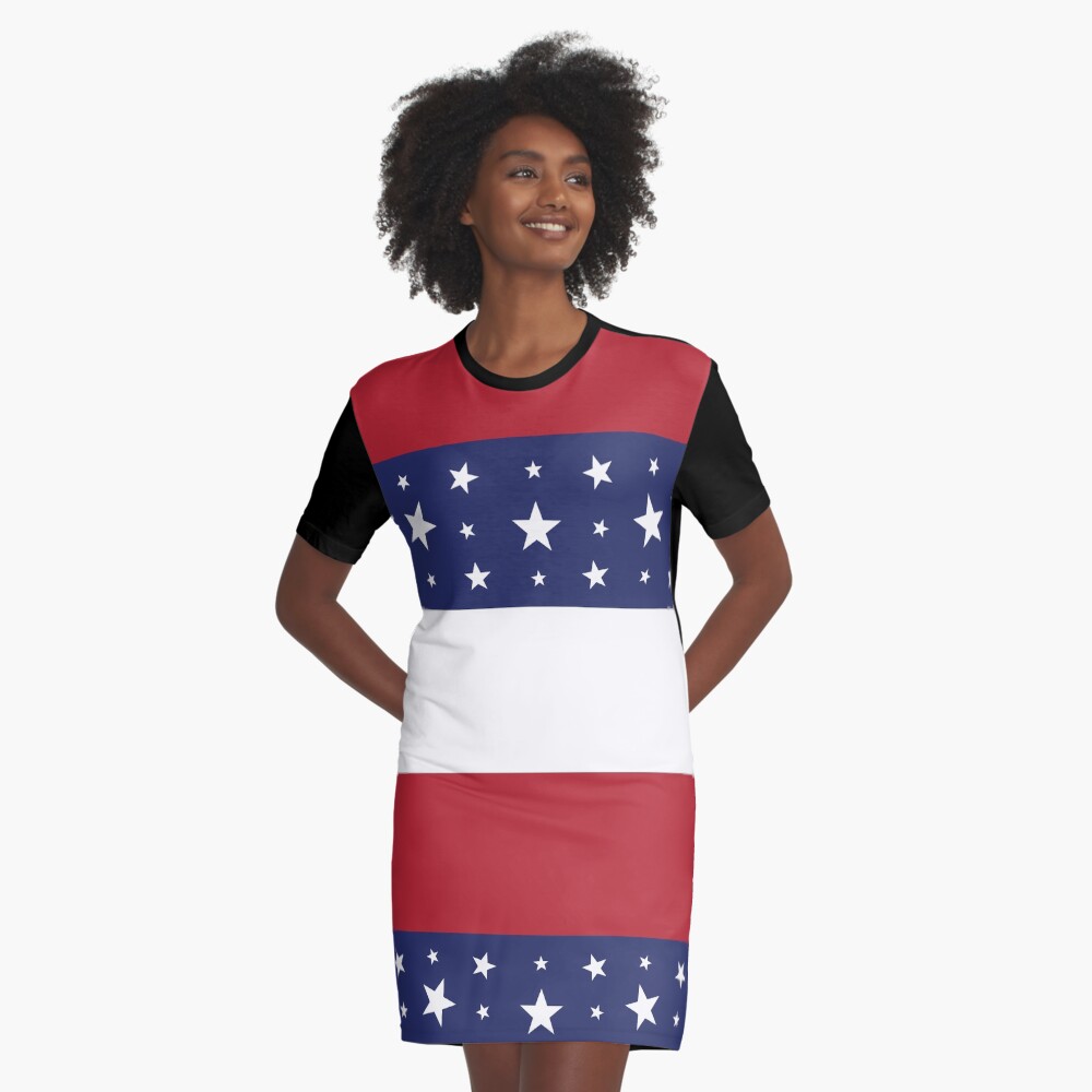 red white and blue t shirt dress